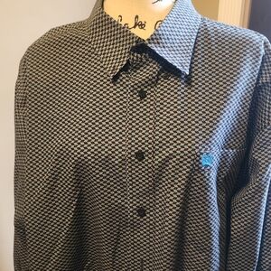 Cinch Black and Blue Geometric Shirt